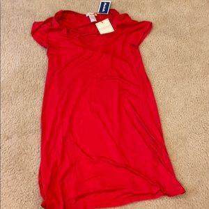 Red T-shirt dress